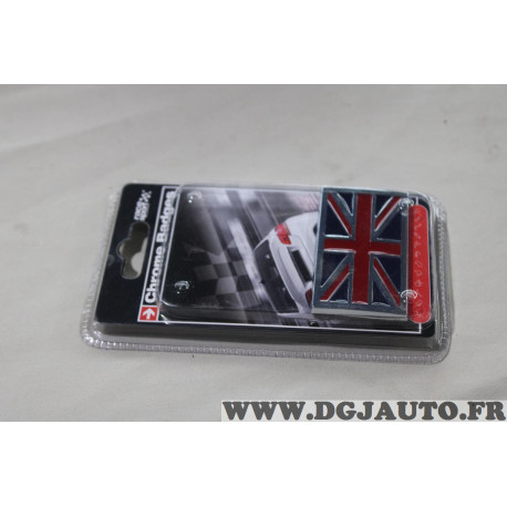 Embleme ecusson badge monogramme logo drapeau anglais chrome Racesport LOG1643 