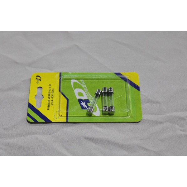 Lot 3 fusibles verre 6.3x32 3.15A RD innovation D303 