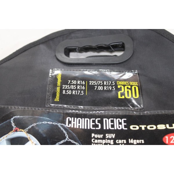 Jeu 2 chaines neige Otosuv N°260 pour pneu roue jante 7.50 R16 235/85/16 8.50 R17.5 225/75/17.5 7.00 R19.5 7.50 16 8.50 17.5 7.0