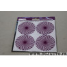 Jeu 4 autocollants centre enjoliveur 13" 14" 15" 16" Kisikol spirale violette