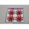 Jeu 4 autocollants centre enjoliveur 13" 14" 15" 16" Kisikol rond rouge et blanc