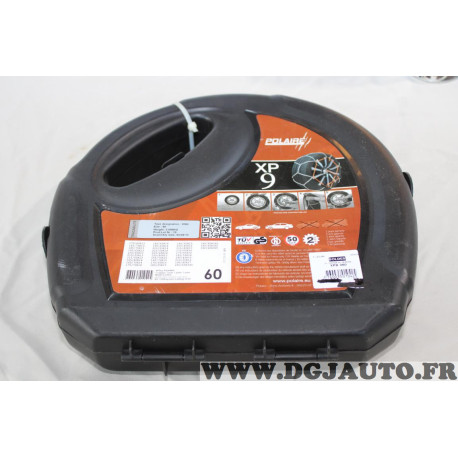 Jeu 2 chaines neige Polaire XP9 N°060 pour pneu roue jante 175/80/13 185/75/13 185/70/13 195/65/13 205/60/13 215/55/13 215/50/13