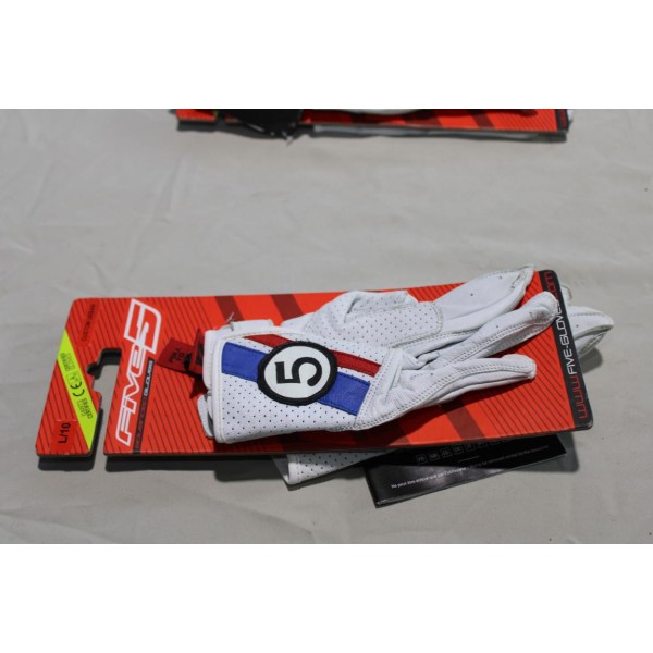 Paire de gants moto scooter Five 5 texas 0317065409 taille L 10 blanc bleu 
