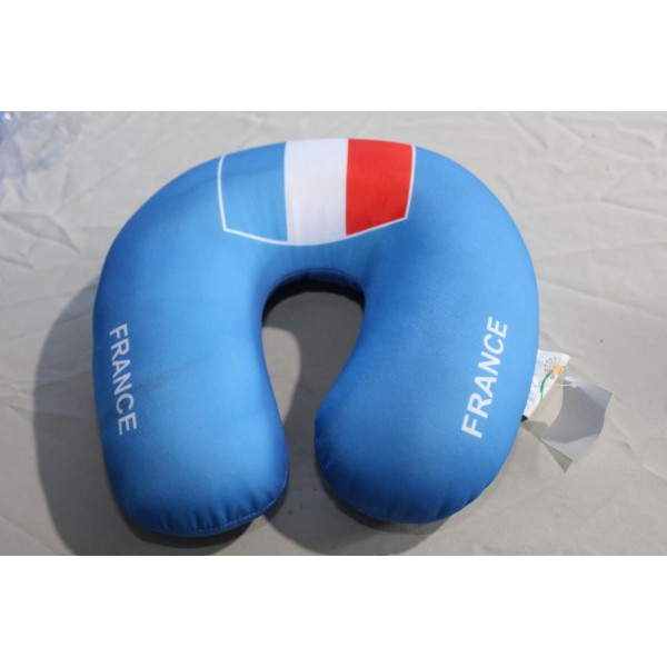 Coussin cale repose tete de voyage bleu drapeau France (un peu sale du au stockage) Confidence TCCM3583 