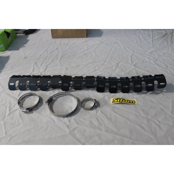 Plaque protection pot echappement 2T carbonne Sifam PRP6005 pour moto cross 