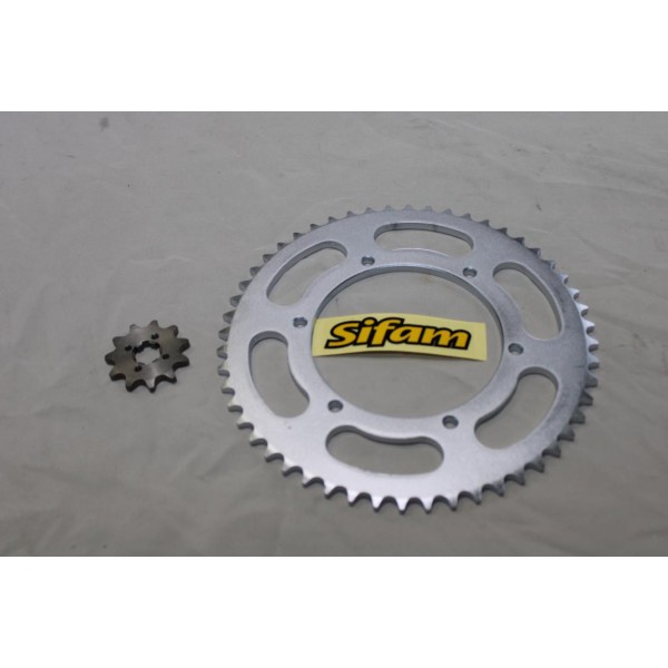 Jeu 2 pignons couronne dentée chaine de distribution (non incluse) Sifam 70981 95E005016-SR pour moto derbi GPR 50 