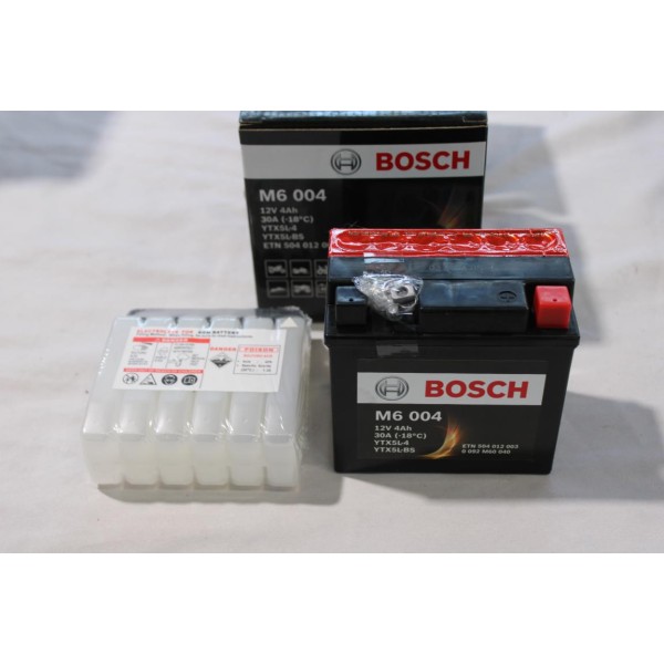 Batterie moto scooter YTX5L-BS 12V 4Ah 30A Bosch M6004 0092M60040 pour APRILIA RS4 50 50cc [2011-2020] | APRILIA SR 50 Motard 