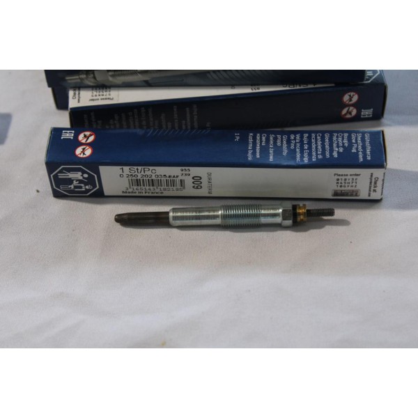 Lot 2 bougies prechauffe Bosch 009 0250202035 pour renault clio 2 II kangoo megane scenic 1 trafic 1 opel arena 1.9D 1.9 D 
