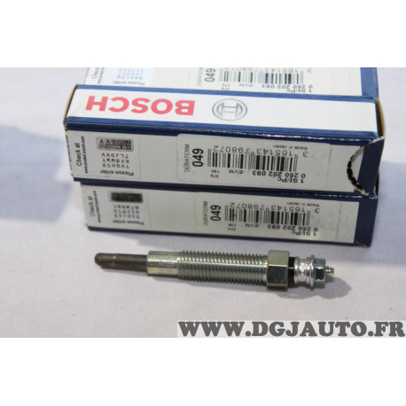 Lot 2 bougies de préchauffe Bosch N°049 0250202093 pour nissan serena terrano vanette ford maverick 2.3D 2.7TD 2.3 2.7 D TD 