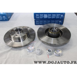 Jeu 2 disques de frein arriere plein 274mm diametre avec roulement de roue bague ABS Bosch BD1122 0986479273 pour renault 