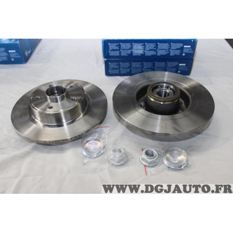 Jeu 2 disques de frein arriere plein 274mm diametre avec roulement de roue bague ABS Bosch BD1122 0986479273 pour renault 