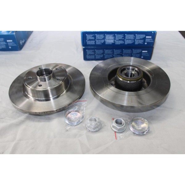 Jeu 2 disques de frein arriere plein 274mm diametre avec roulement de roue bague ABS Bosch BD1122 0986479273 pour renault 
