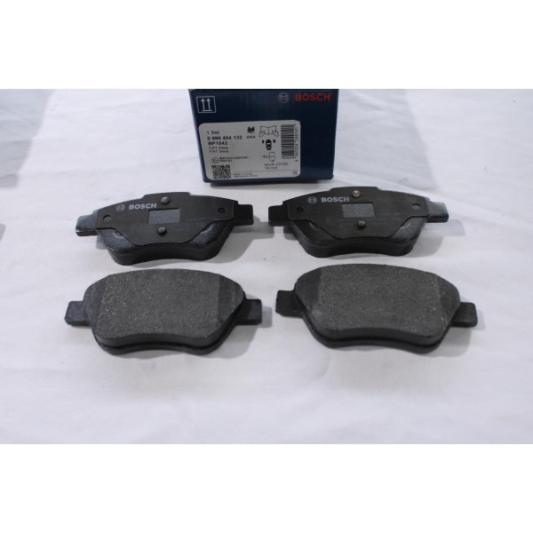 Jeu 4 plaquettes de frein avant montage bendix Bosch BP1043 0986494132 pour fiat 500 panda 2 II doblo 1 idea siena ford ka 2 II 
