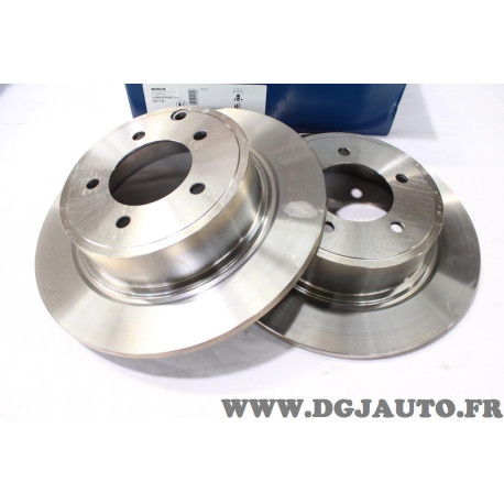 Jeu 2 disques de frein arriere plein 302mm diametre Bosch BD1742 0986479R07 pour chrysler sebring dodge caliber avenger jeep 