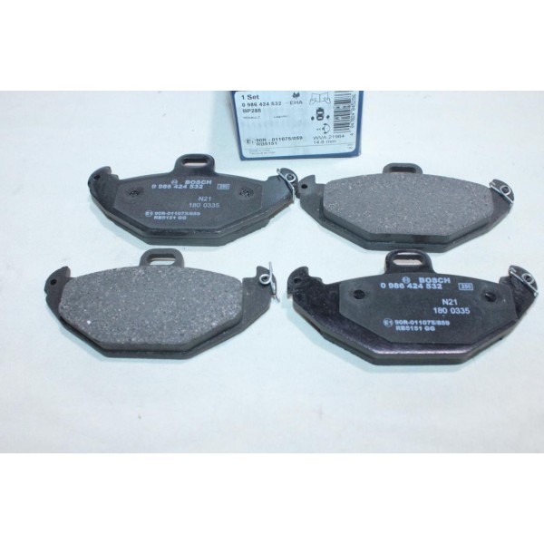 Jeu 4 plaquettes de frein arriere montage brembo Bosch BP285 0986424532 pour renault laguna 1 