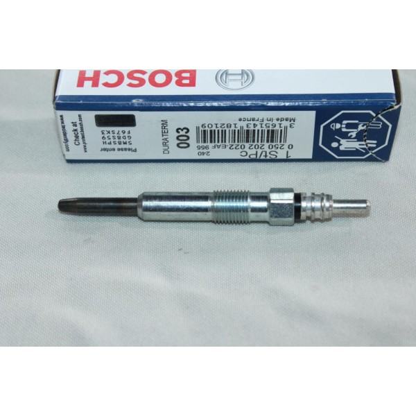 Lot 2 bougies de préchauffe Bosch N°003 0250202022 pour renault laguna 1 2 3 I II III megane 1 2 I II espace 3 4 III IV kangoo 