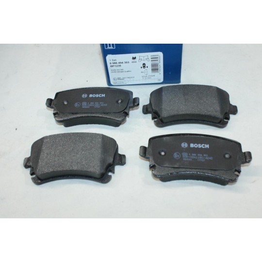 Jeu 4 plaquettes de frein arriere montage girling Bosch BP1235 0986494303 pour audi A4 A6 A8 volkswagen transporter T6 