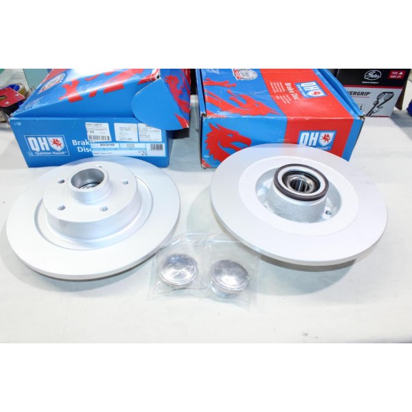 Jeu 2 disques de frein arriere plein 290mm diametre avec roulement de roue ABS Quinton Hazell BDC6168 pour renault megane 4 IV 