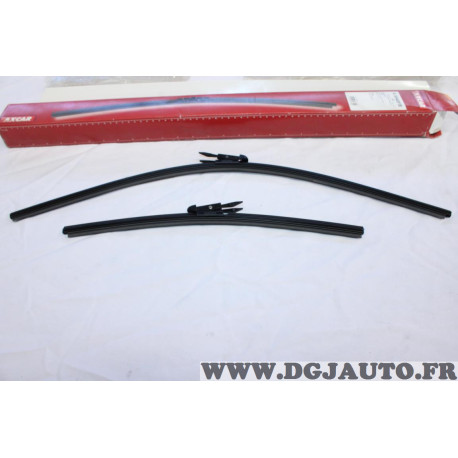 Jeu 2 balais essuie glace souple 650MM + 400MM Axcar A6540FB pour fiat grande punto partir de 2005 linea partir de 2007 opel 