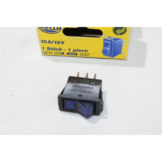 Interrupteur bouton bleu 10A 12V Hella 6EH004406-022 adaptable 