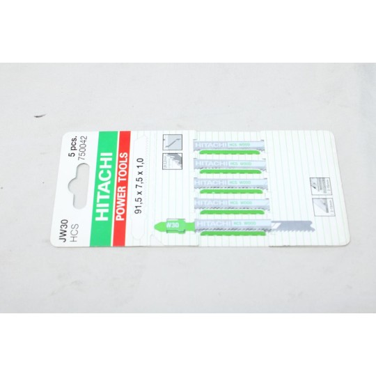 Blister 5 lames scie sauteuse bois HCS 91.5x7.5x1.0 Hitachi 750042 JW30 