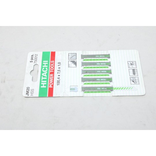 Blister 5 lames scie sauteuse metal HSS 100.4x7.5x1.0 Hitachi 750012 JM20 