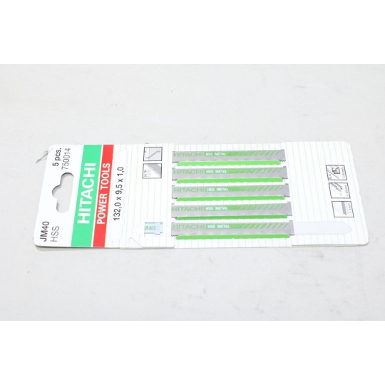 Blister 5 lames scie sauteuse metal HSS 132.0x9.5x1.0 Hitachi 750014 JM40 