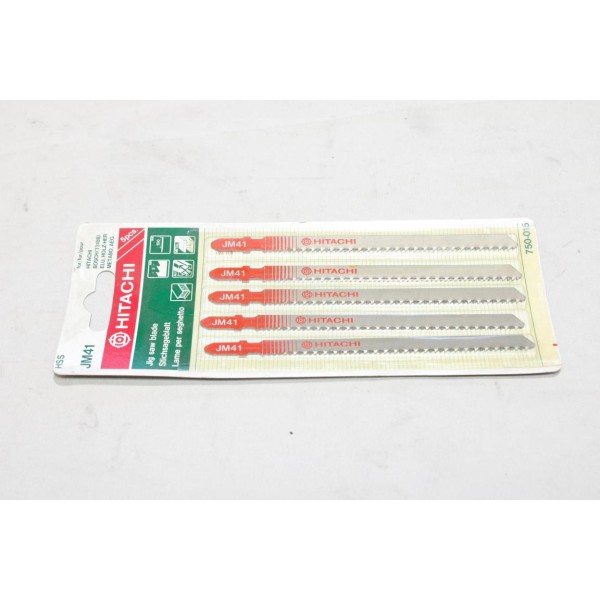Blister 5 lames scie sauteuse metal HSS 132.0x1.3 Hitachi 750015 JM41 