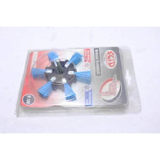 Brosse eventail polissage 100mm SCID 3413 pour montage sur perceuse 