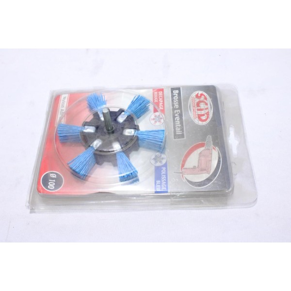 Brosse eventail polissage 100mm SCID 3413 pour montage sur perceuse 