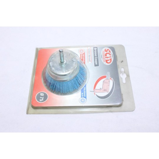 Brosse coupe polissage 75mm SCID S160626 pour montage sur perceuse 