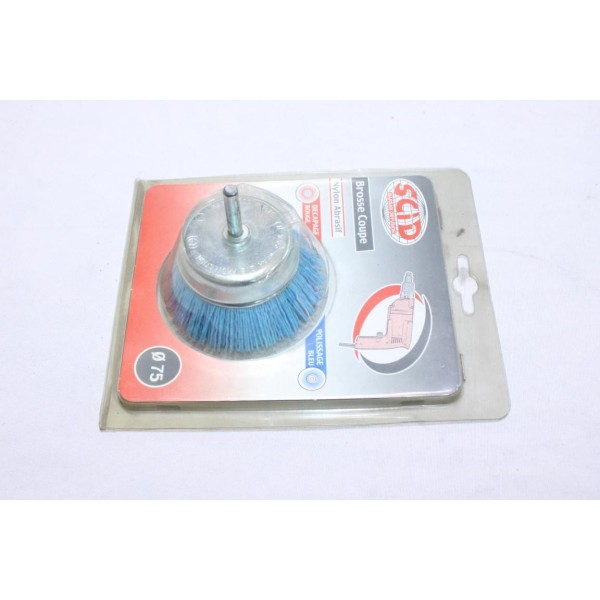 Brosse coupe polissage 75mm SCID S160626 pour montage sur perceuse 