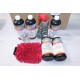 Kit nettoyage auto flacon nettoyant jante + shampooing + cire + nettoyant vitre concent vitres avec gant et verre doseur maxi 