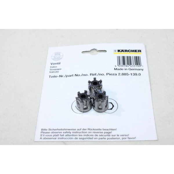 Blister 3 soupapes Karcher 2.885-139.0 pour nettoyeur haute pression karcher HD 