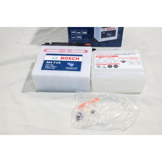 Batterie moto motoneige quad tracteur tondeuse scooter jet ski 12V 6Ah 55A 12N5.5-3B Bosch M4 F19 0092M4F190 