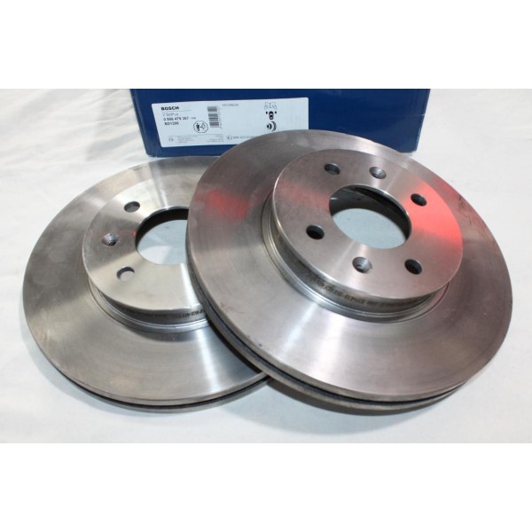 Lot 2 disques de frein avant ventilé 256mm diametre Bosch BD1206 0986479367 pour hyundai accent 3 4 III IV RB MC i20 PB GB IB 
