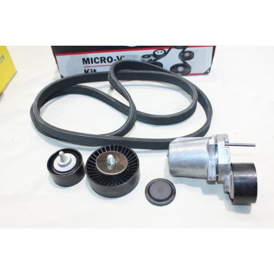 Kit courroie accessoire 6PK1817 + galet tendeur + 2 enrouleurs Gates K016DPK1817 pour BMW serie 1 3 X1 E81 E82 E84 E87 E88 E90 