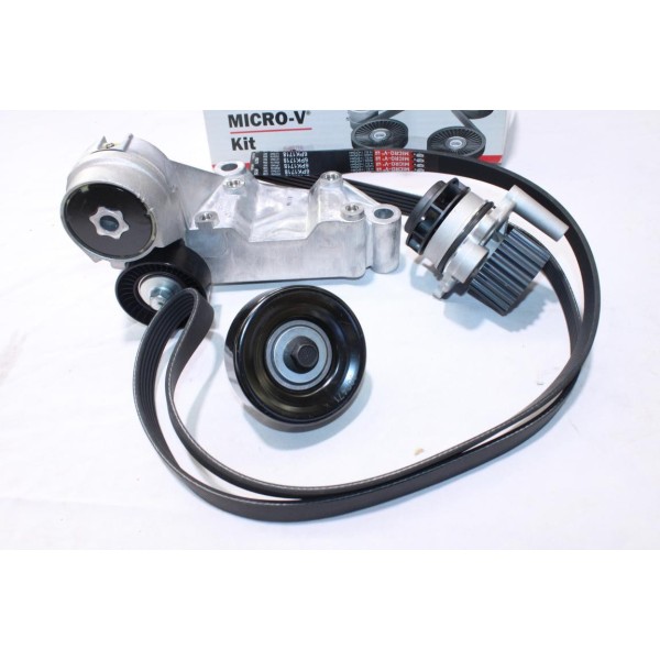 Kit courroie accessoire 6PK1718 + galets tendeur + enrouleur Gates K016PK1718 pour ford focus 1 tourneo transit connect 1.8 DI 