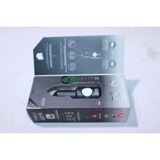 Chargeur prise allume cigare 2x USB 2.4A TNB CACSAFE avec système appel urgence 