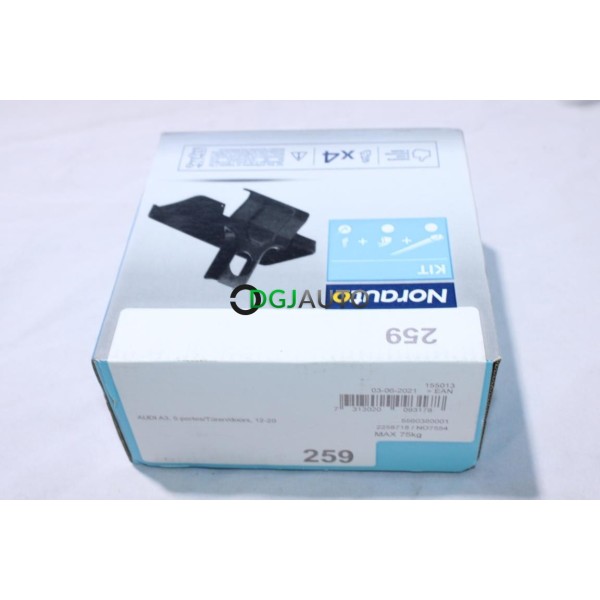 Kit pieds fixation barres de toit Norauto N°259 pour audi A3 5 portes de 2012 à 2020 