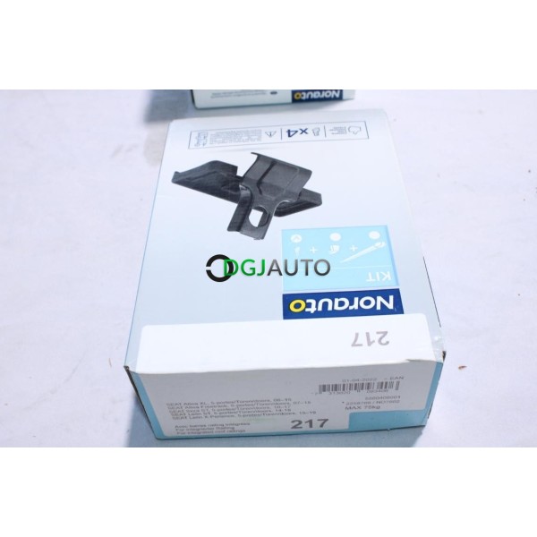 Kit pieds fixation barres de toit Norauto N°217 pour seat altea de 2006 à 2015 leon 5 portes de 2014 à 2019 ibiza 5 portes de 