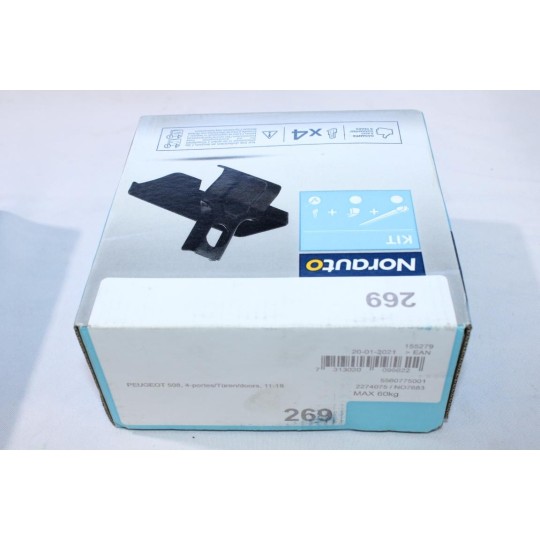 Kit pieds fixation barres de toit Norauto N°269 pour peugeot 508 version 4 portes de 2011 à 2018 