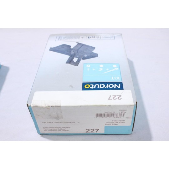 Kit pieds fixation barres de toit Norauto N°227 pour fiat panda 3 III 5 portes partir de 2012 