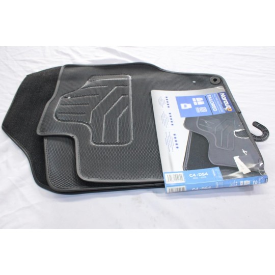 Jeu 4 tapis de sol PVC sur mesure avant + arriere Norauto 2328864 NOP021 pour citroen C4 DS4 de 2011 à 2015 