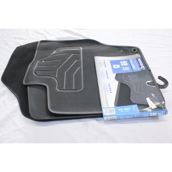 Jeu 4 tapis de sol PVC sur mesure avant + arriere Norauto 2328864 NOP021 pour citroen C4 DS4 de 2011 à 2015 