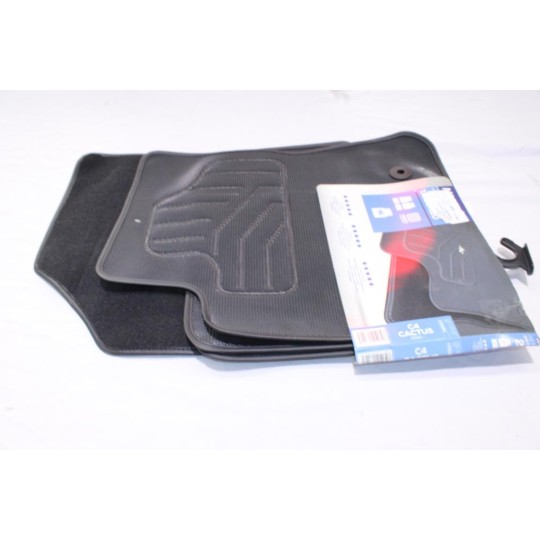 Jeu 4 tapis de sol PVC sur mesure avant + arriere Norauto 2328866 NOP023 pour citroen C4 cactus partir de 2014 