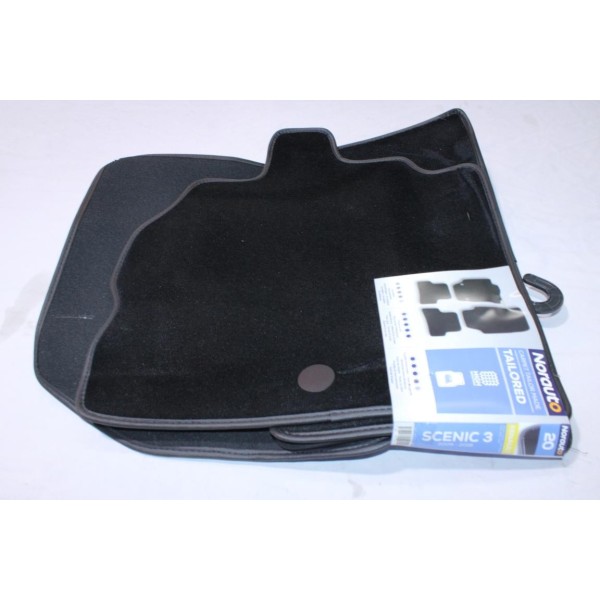 Jeu 4 tapis de sol tailored sur mesure avant + arriere Norauto 2330160 NOF338 pour renault scenic 3 III partir de 2009 