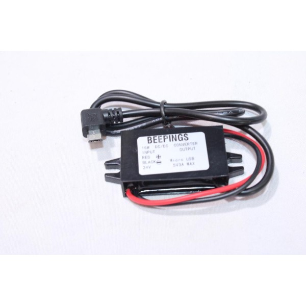 Convertisseur de tension 24V micro USB 15W 5V3A IP67 Beepings CVCDE12V pour tracker GPS moto scooter voiture 