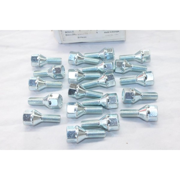 Lot 20 boulons de roue M12x1.5x26 SW19 fixation jante Norauto 320369* 