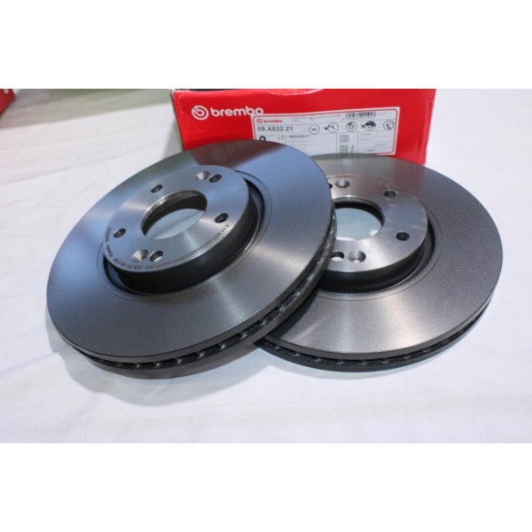 Lot 2 disques de frein avant ventilé 300mm diametre Brembo 09.A532.21 pour hyundai i30 veloster creta kia ceed proceed cerato 
